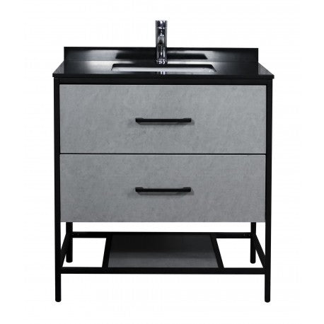 Titus 32", Honor Grey-Black Countertop, Freestanding Vanity