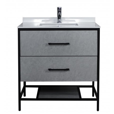 Titus 32", Honor Grey-White Countertop, Freestanding Vanity