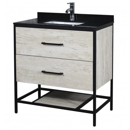 Titus 32" Vivo Oak-Black Countertop, Freestanding Vanity