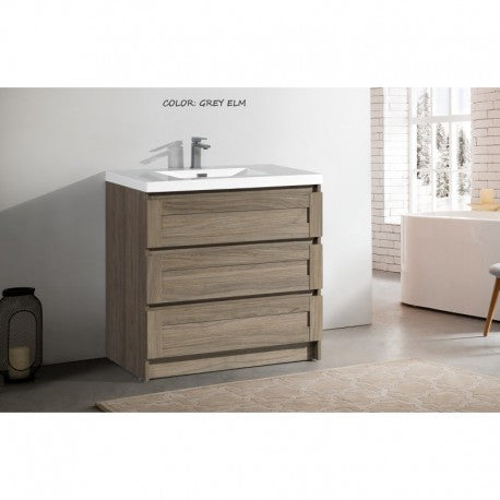 kyiv 35.5" Gray Elm, Freestanding Vanity