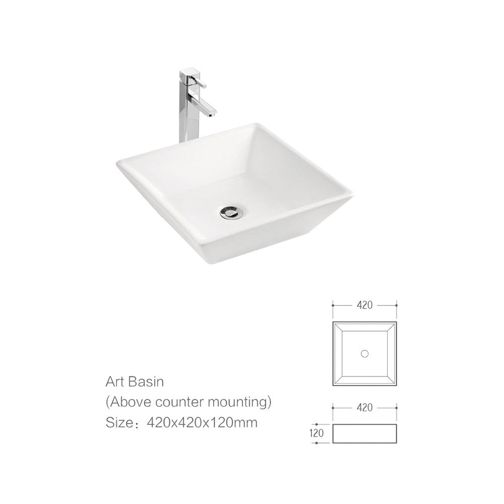 Wakato 16.5" White Porcelain Sink 